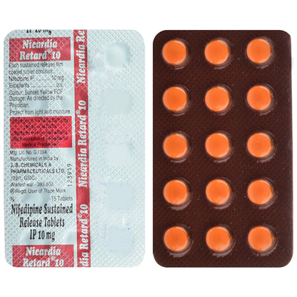 Nicardia Retard 10 - Strip of 15 Tablets