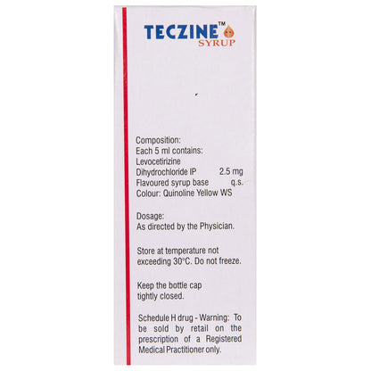 Teczine 2.5mg/5ml - Bottle of 60 ml Syrup