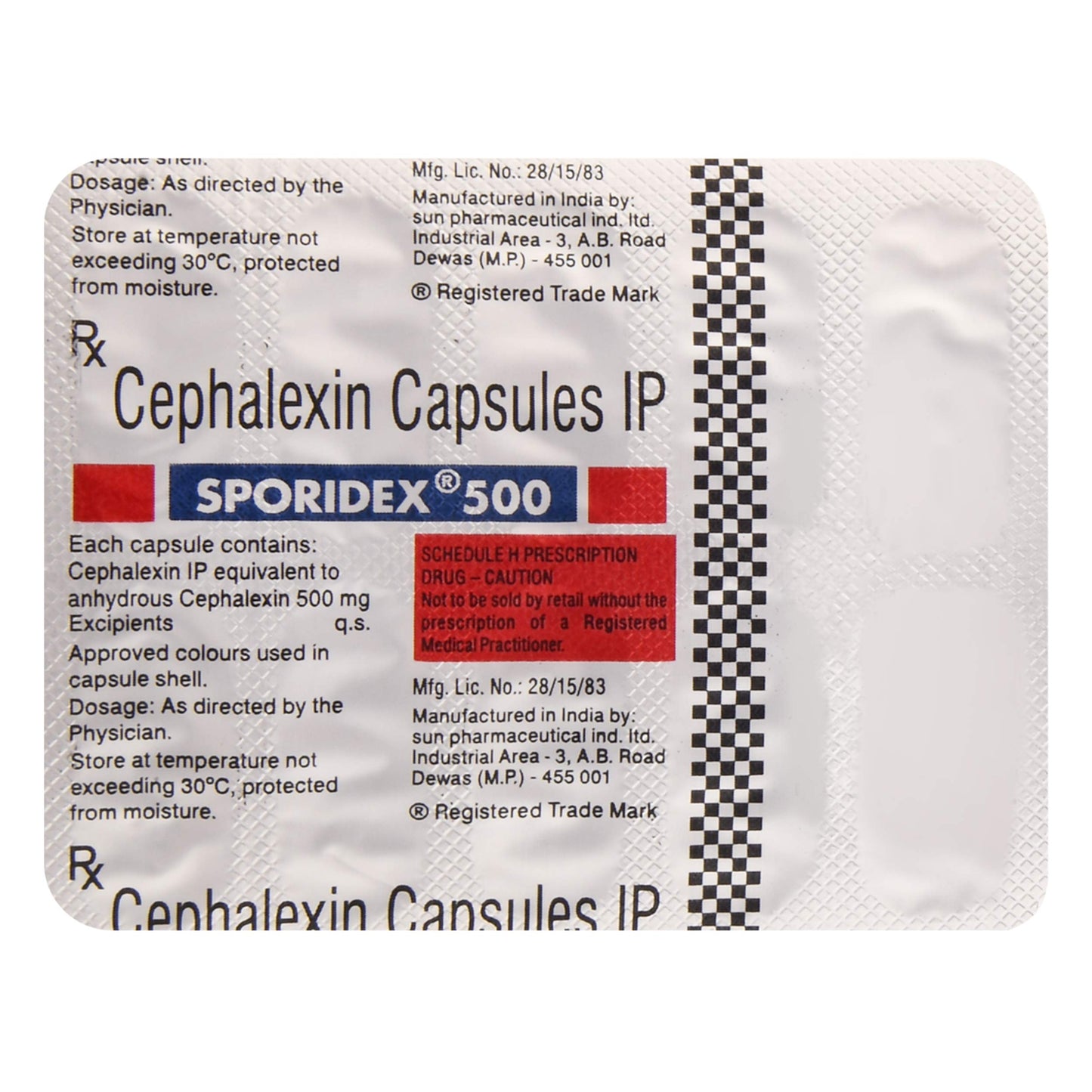 Sporidex 500 - Strip of 10 Capsules