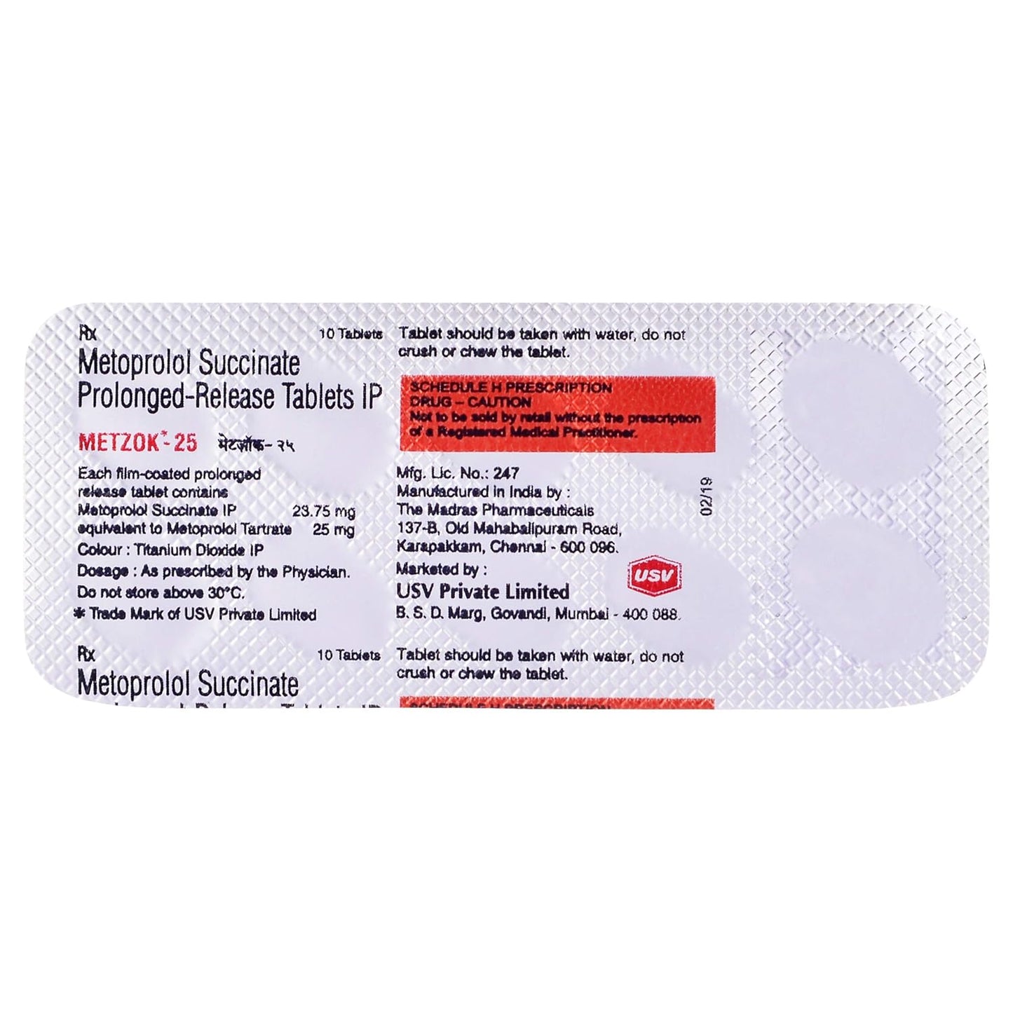 Metzok 25 - Strip of 10 Tablets