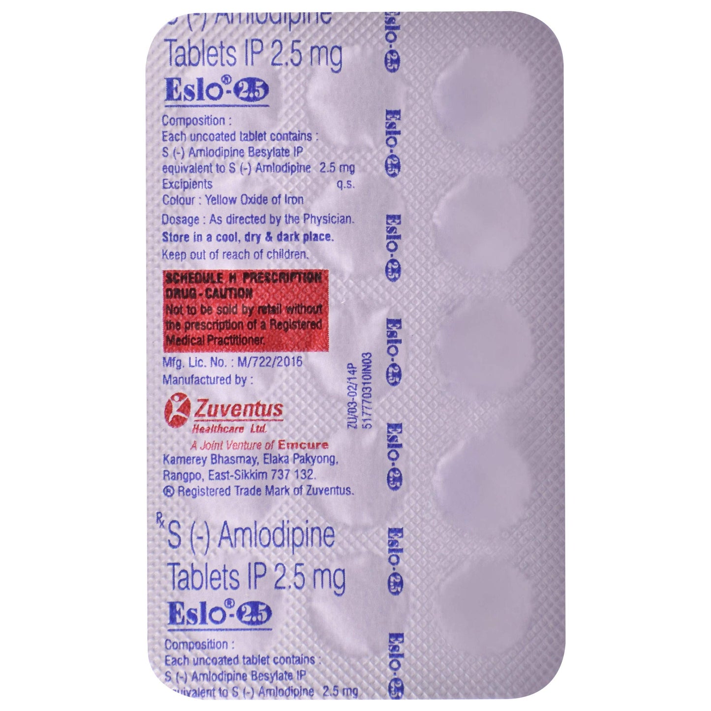 Eslo 2.5 - Strip of 15 Tablets