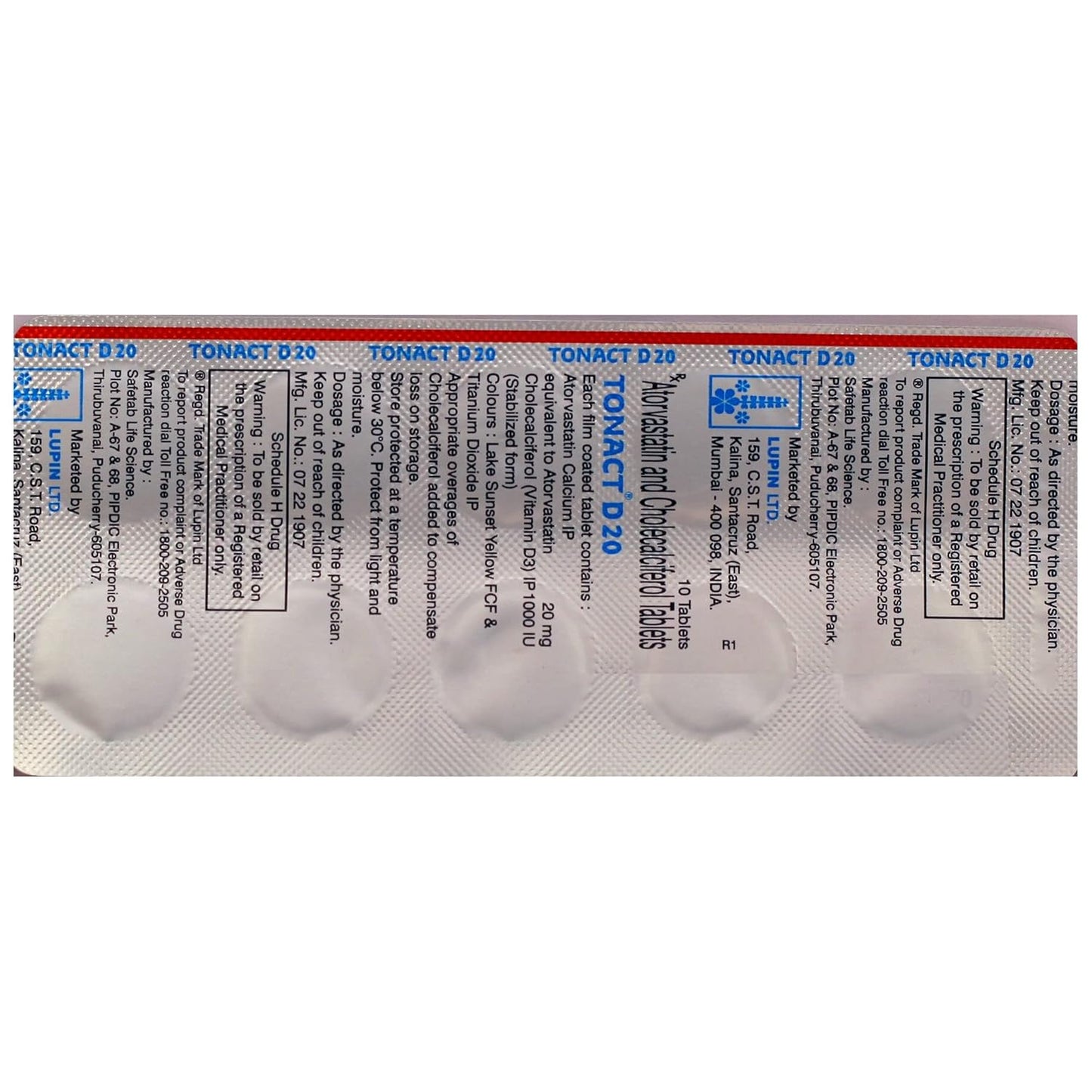 TONACT-D 20MG - Strip of 10 Tablets