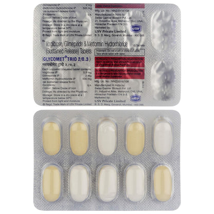 Glycomet Trio 2/0.3 - Strip of 10 Tablets