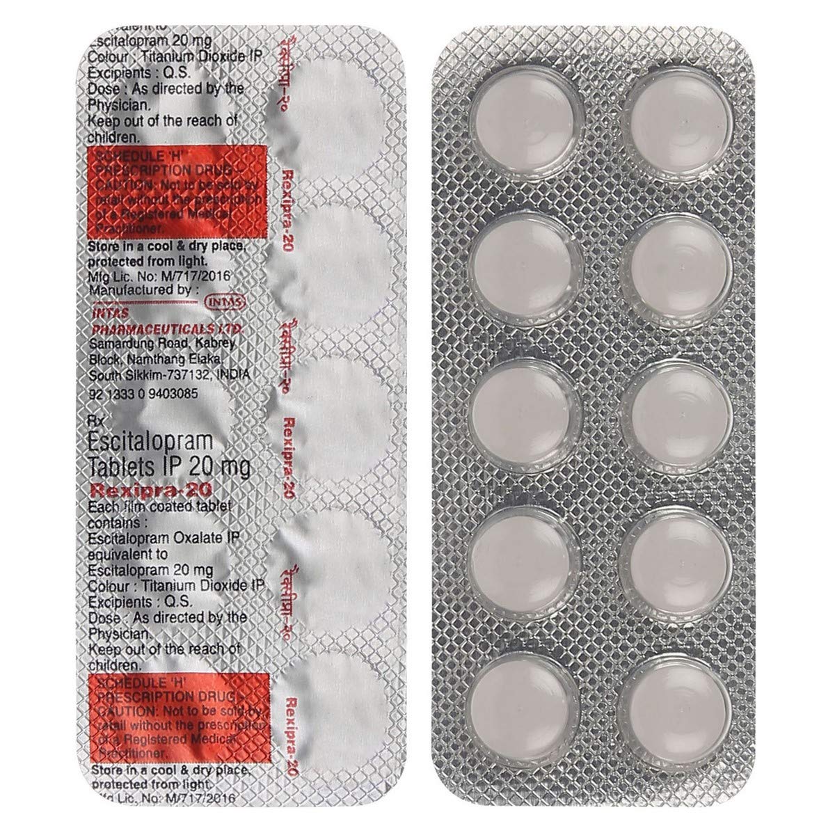 Rexipra 20 - Strip of 10 Tablets