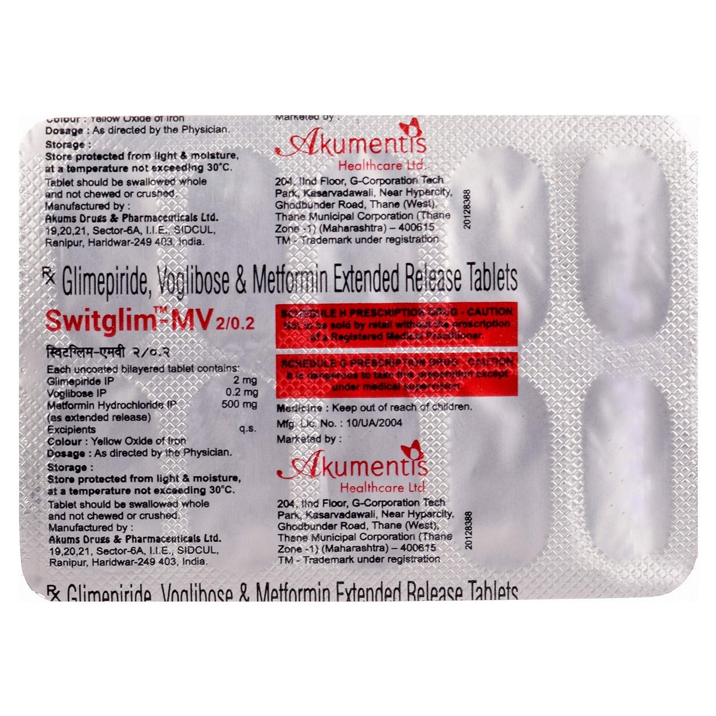 Switglim MV 2/0.2 - Strip of 10 Tablets