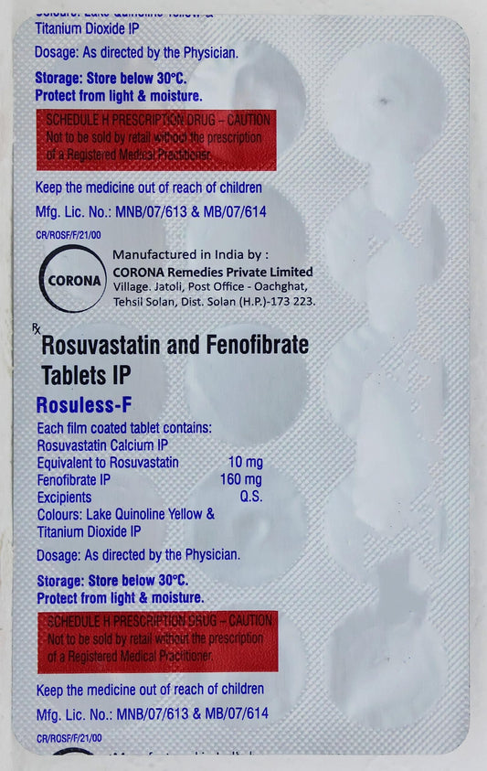 Rosuless F 10/160 - Strip of 15 Tablets