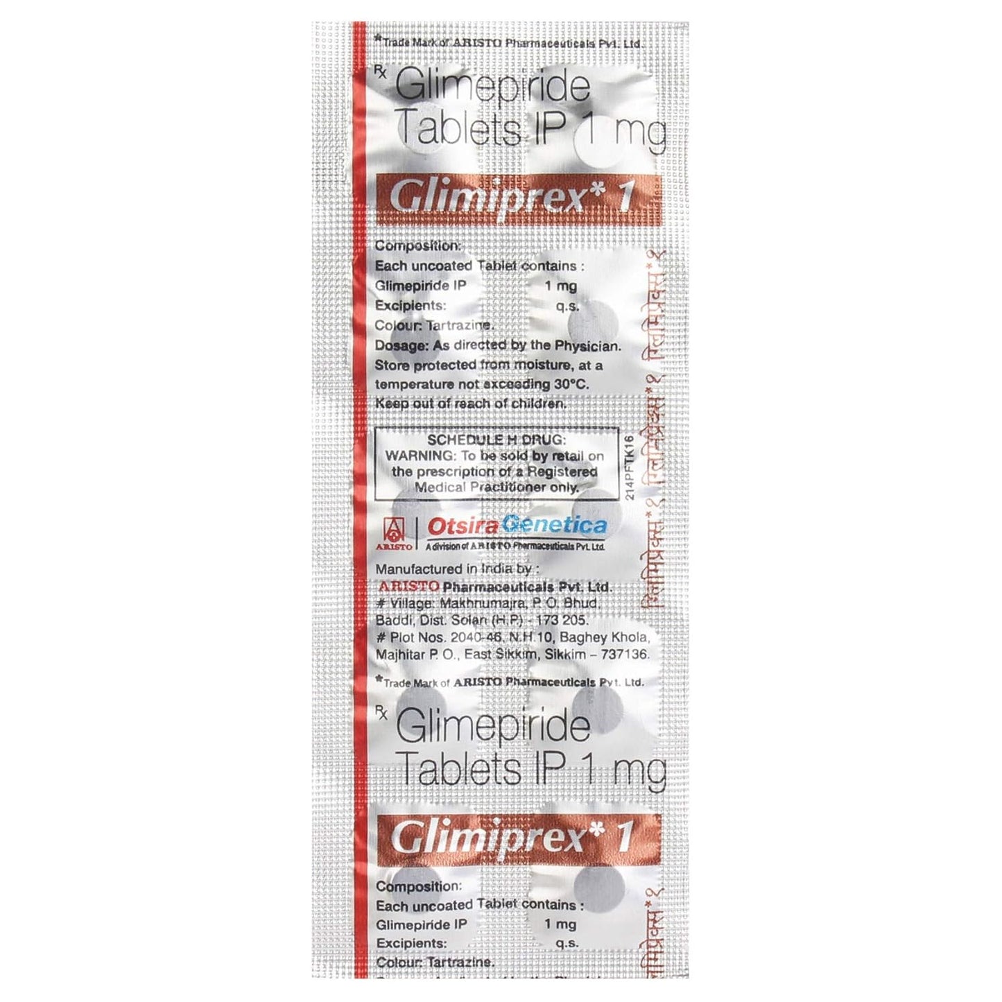 Glimiprex 1 - Strip of 10 Tablets