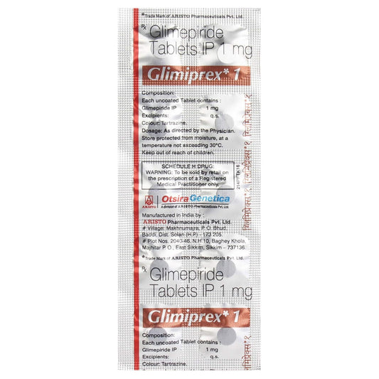 Glimiprex 1 - Strip of 10 Tablets