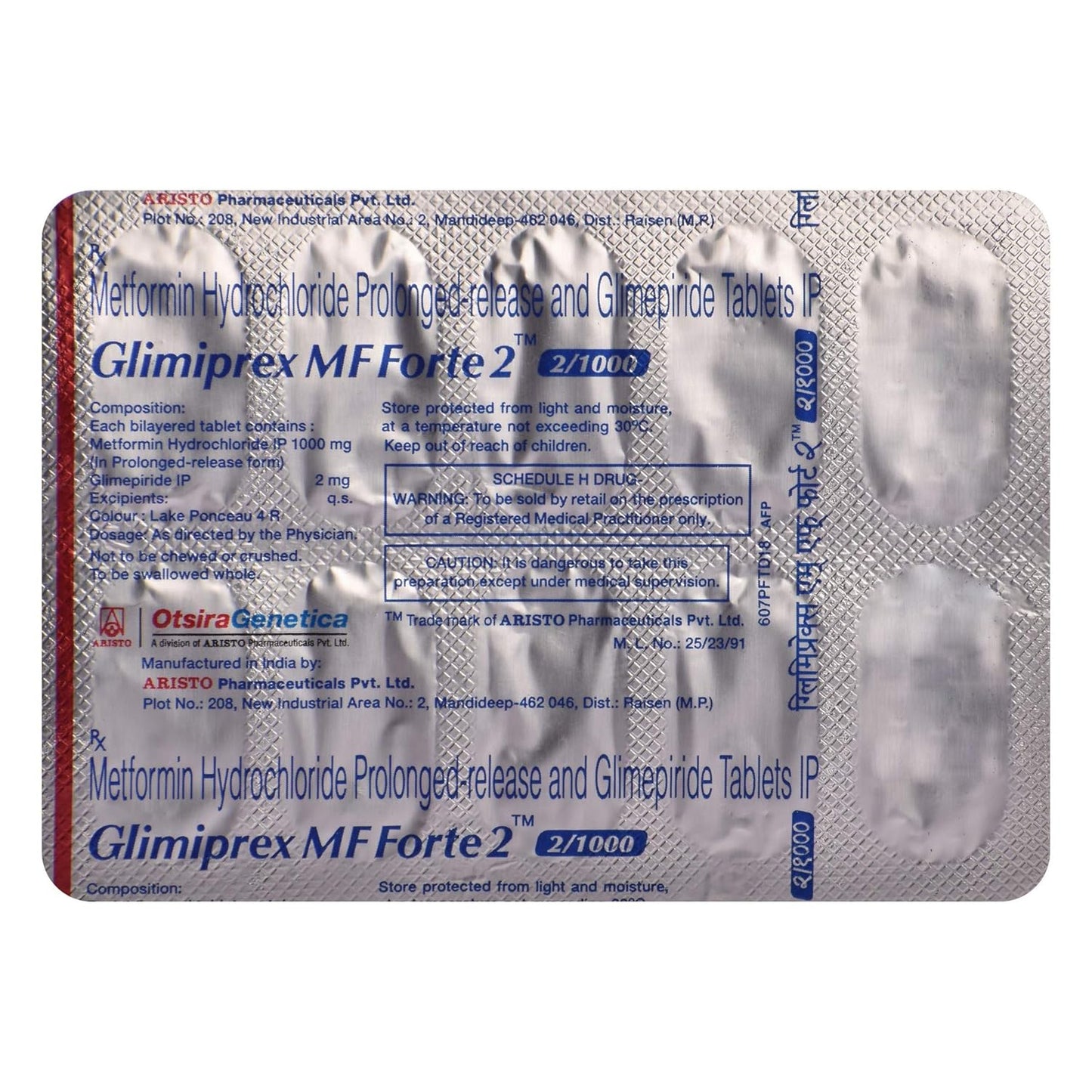 Glimiprex MF Forte 2 - Strip of 10 Tablets