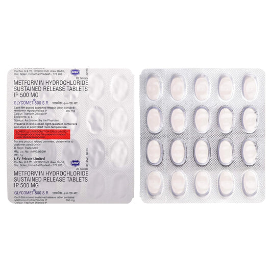 Glycomet- 500 SR - Strip of 20 Tablets