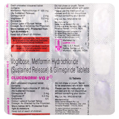 Gluconorm-VG 2 - Strip of 15 Tablets