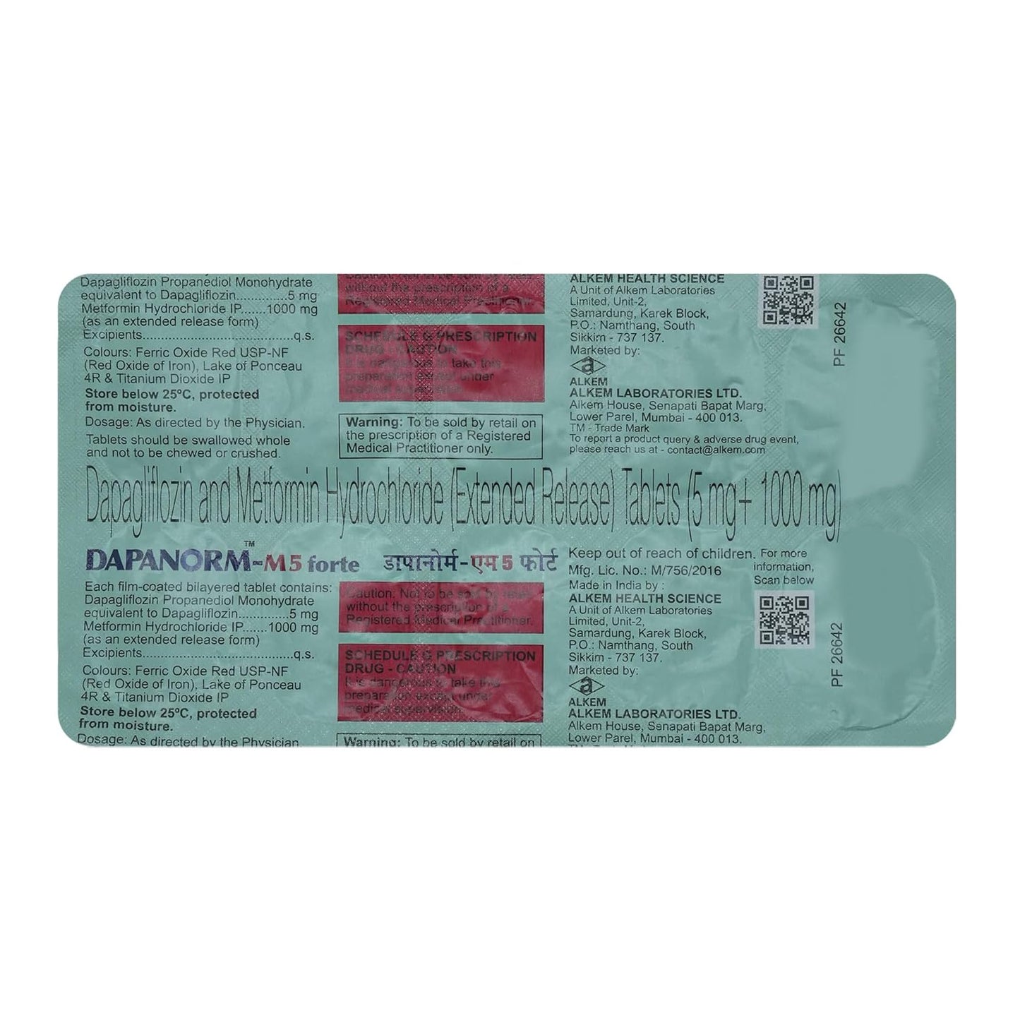 DAPANORM-M 5 FORTE - Strip of 10 Tablets