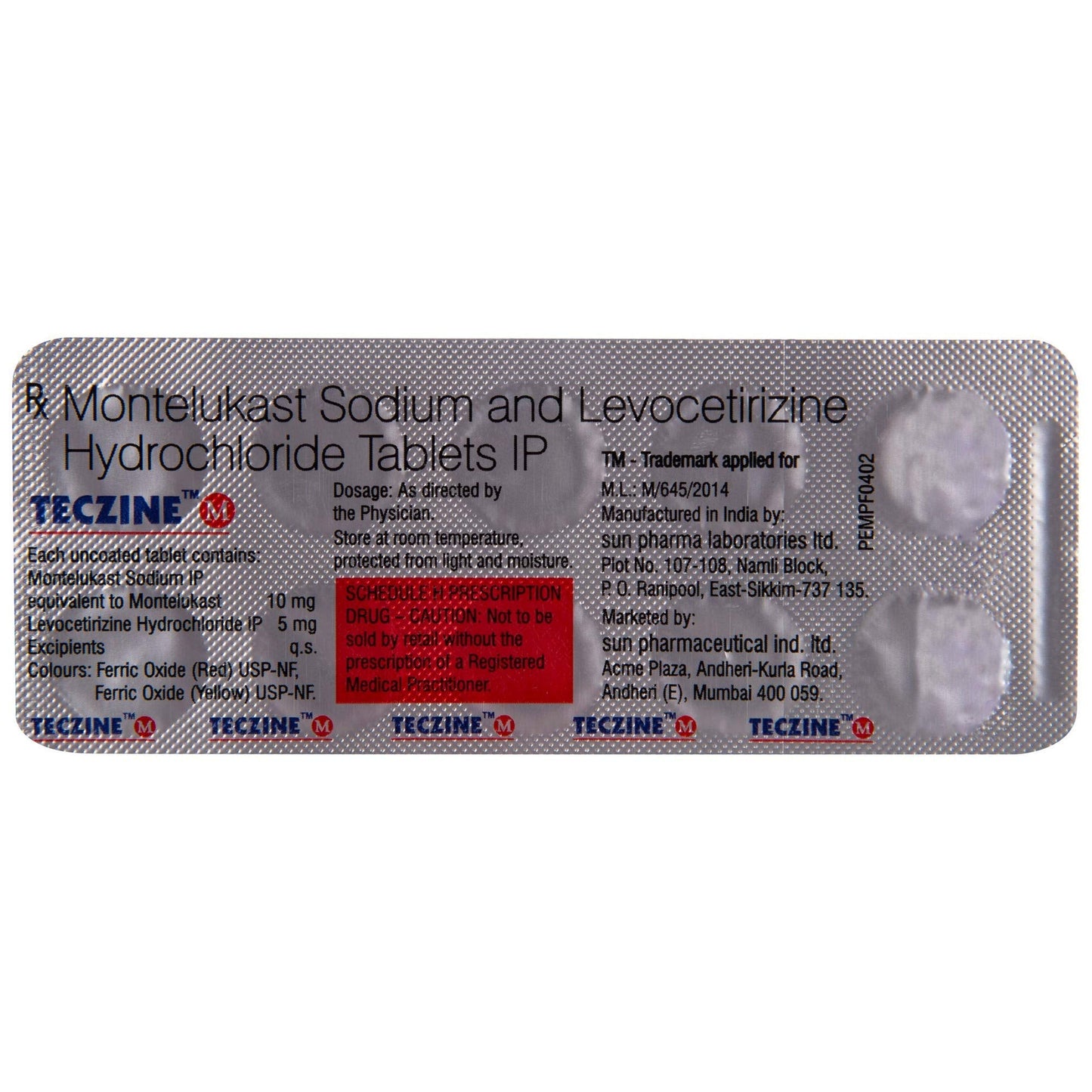 Teczine M - Strip of 10 Tablets