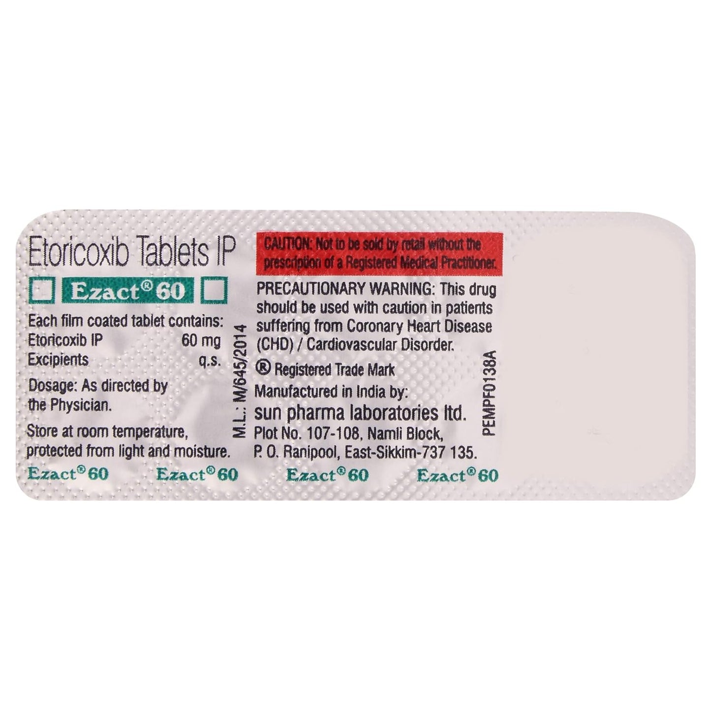 Ezact 60 - Strip of 10 Tablets