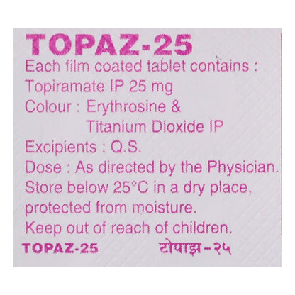 Topaz 25 - Strip of 15 Tablets