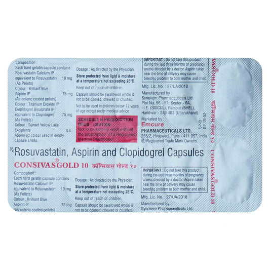 Consivas Gold 10MG - Strip of 10 Capsules