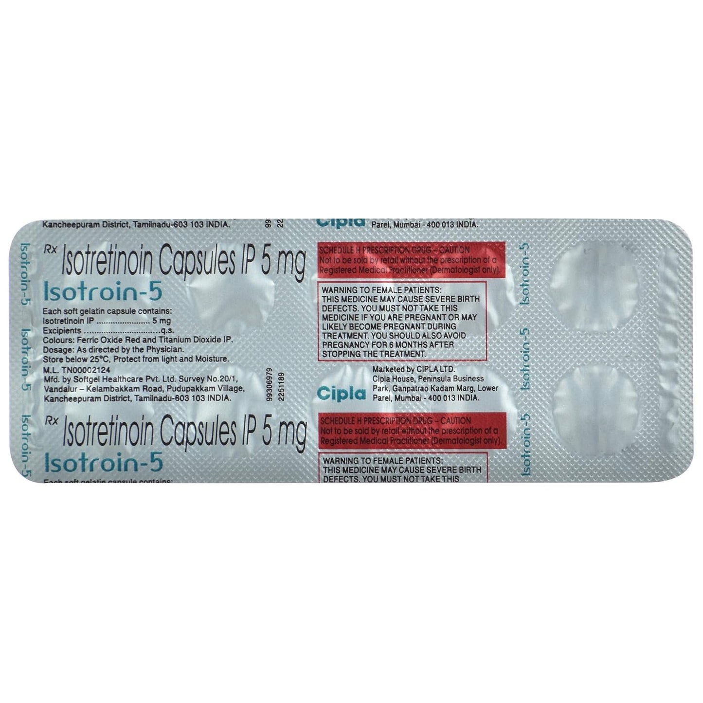 Isotroin-5 - Strip of 10 Capsules