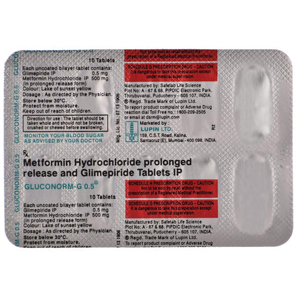 Gluconorm G 0.5 - Strip of 10 Tablets