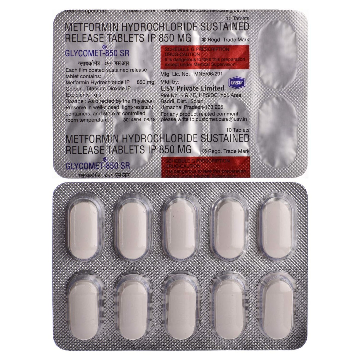 Glycomet-850 SR - Strip of 10 Tablets