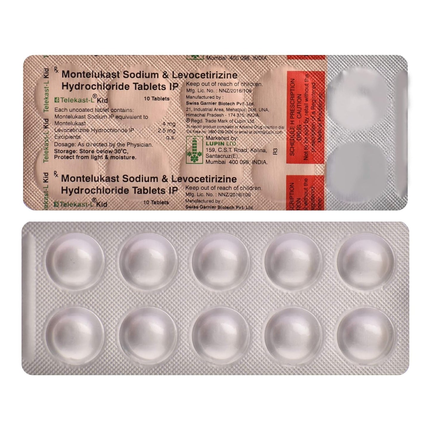 Telekast L Kid - Strip of 10 Tablets