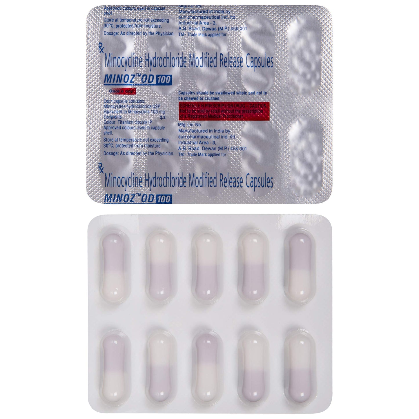 Minoz OD 100mg - Strip of 10 Capsules