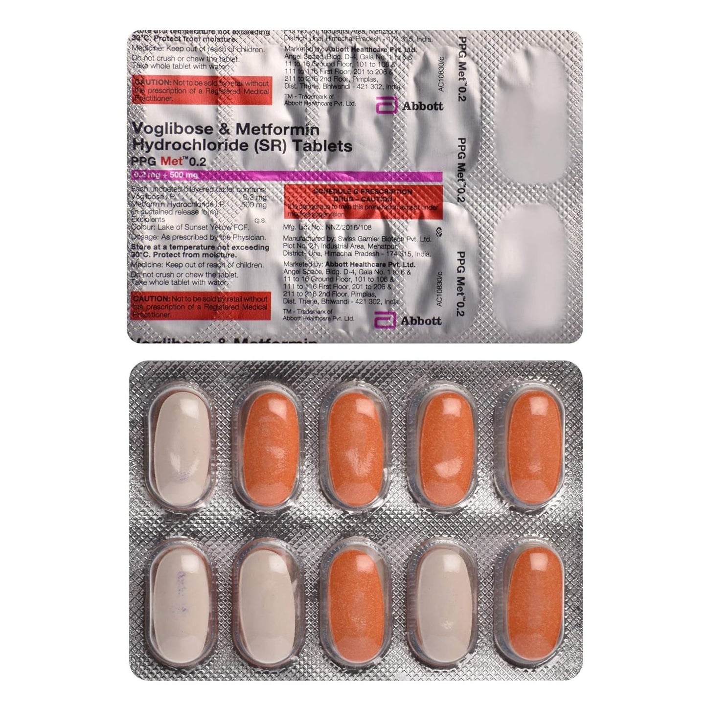 PPG Met 0.2 - Strip of 10 Tablets