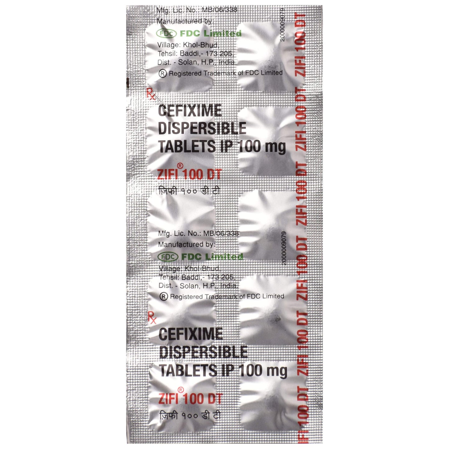 Zifi 100 DT - Strip of 10 Tablets