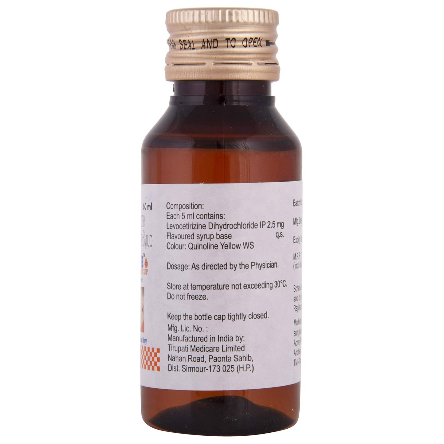 Teczine 2.5mg/5ml - Bottle of 60 ml Syrup