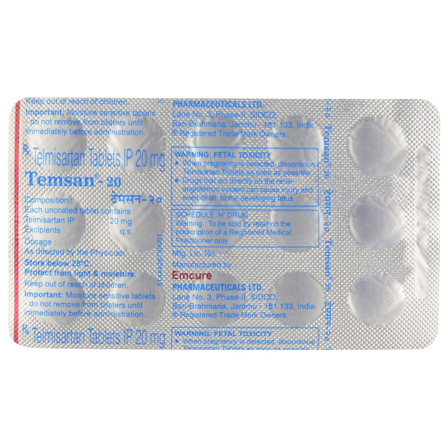 Temsan 20 - Strip of 15 Tablets