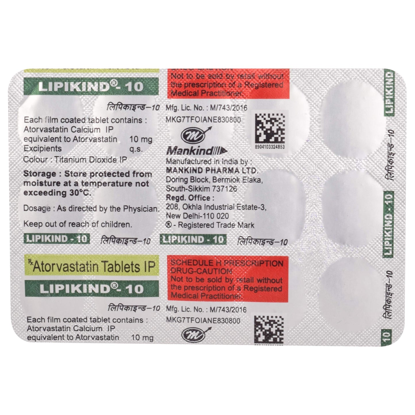 Lipikind 10 - Strip of 15 Tablets