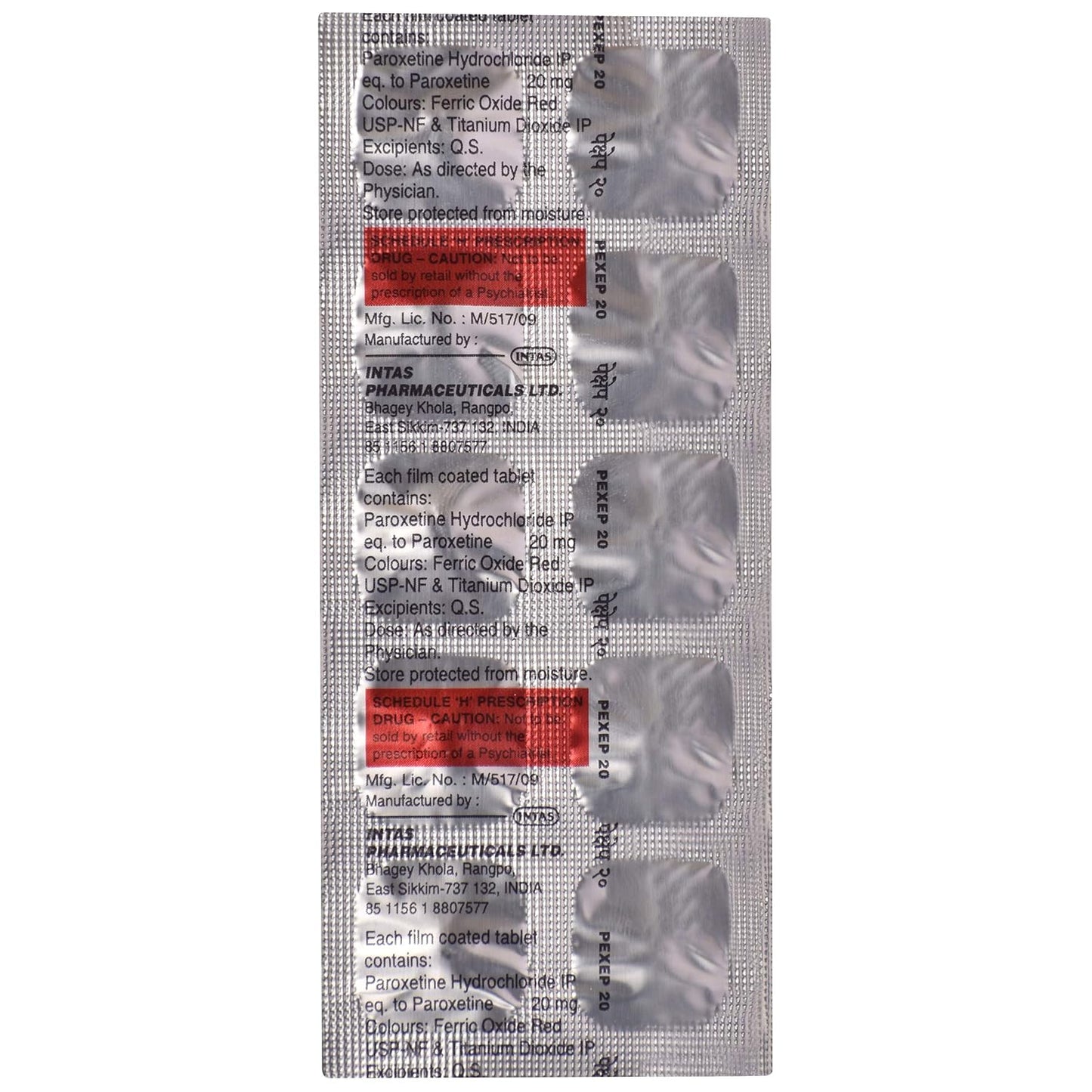 Pexep 20 - Strip of 10 Tablets