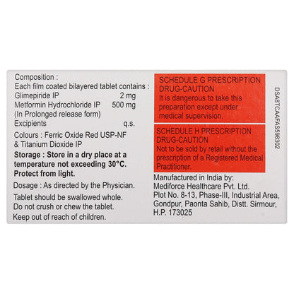 Glimestar M2 - Strip of 10 Tablets