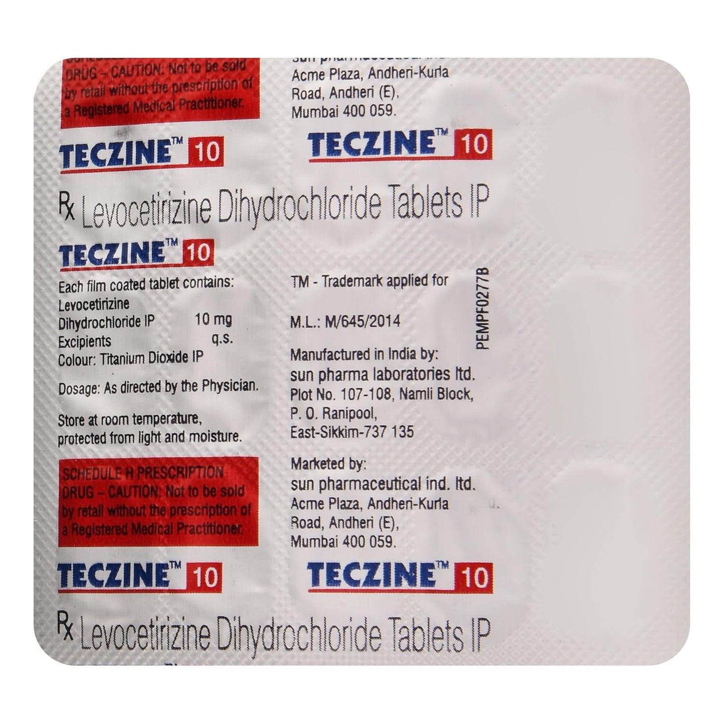 Teczine 10 - Strip of 15 Tablets