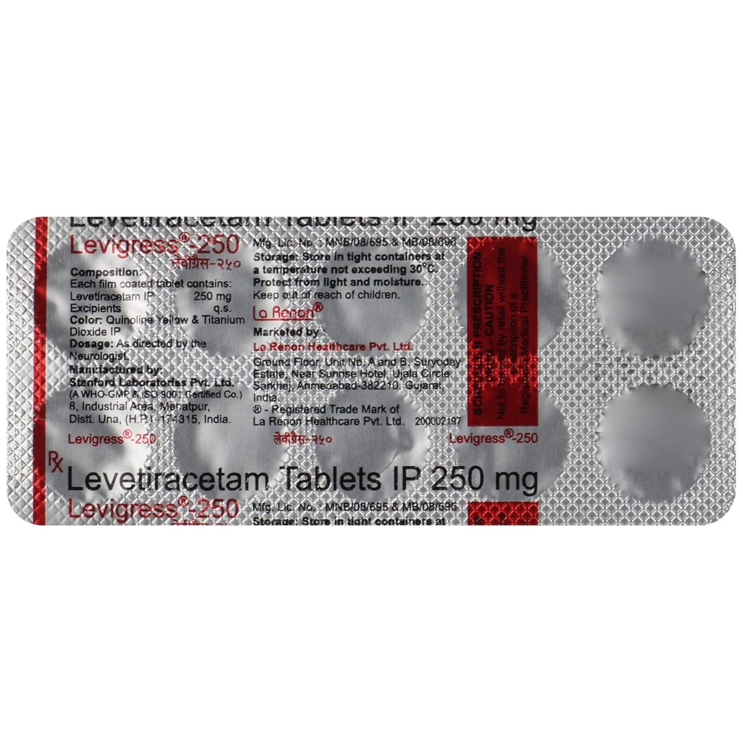 Levigress 250 - Strip of 10 Tablets