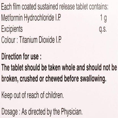 Gluconorm SR 1 g - Strip of 15 Tablets