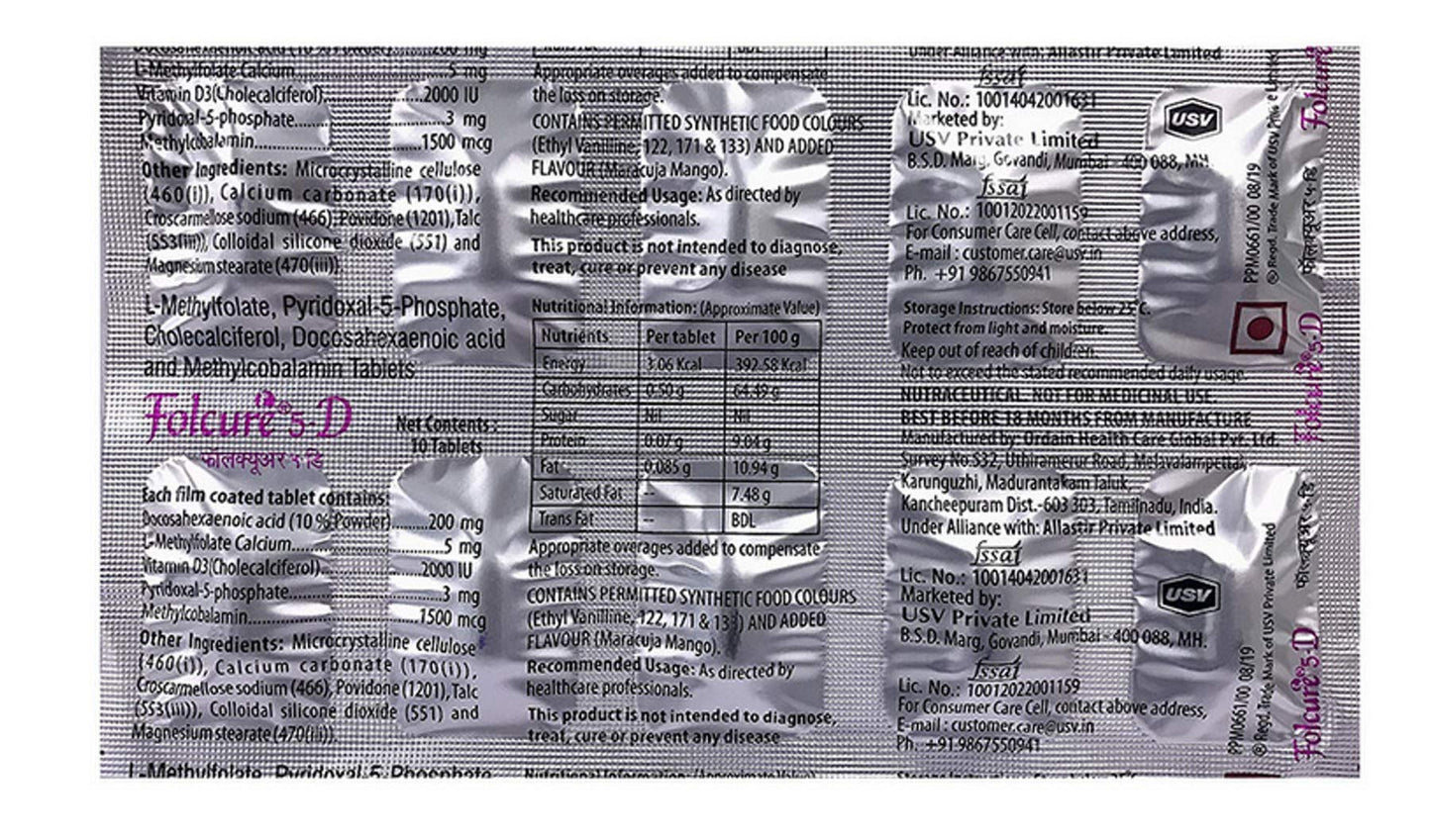 Folcure 5-D - Strip of 10 Tablets