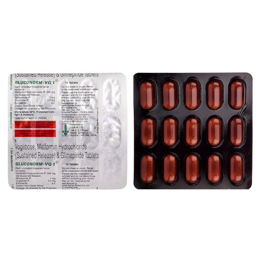 Gluconorm-VG 1 - Strip of 15 Tablets