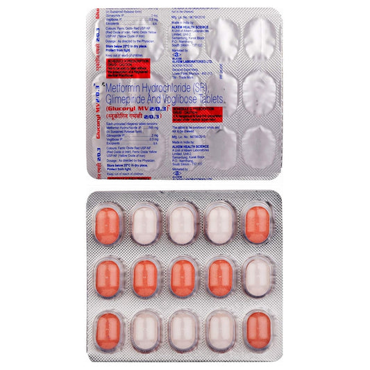 Glucoryl MV 2/0.3 - Strip of 15 Tablets