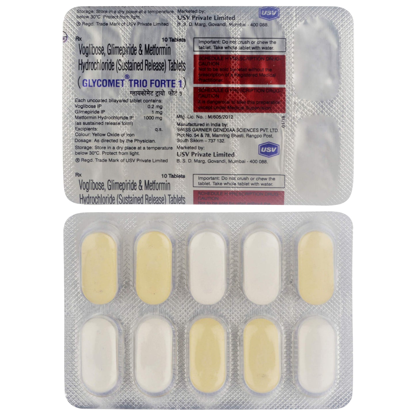 Glycomet Trio Forte 1 - Strip of 10 Tablets