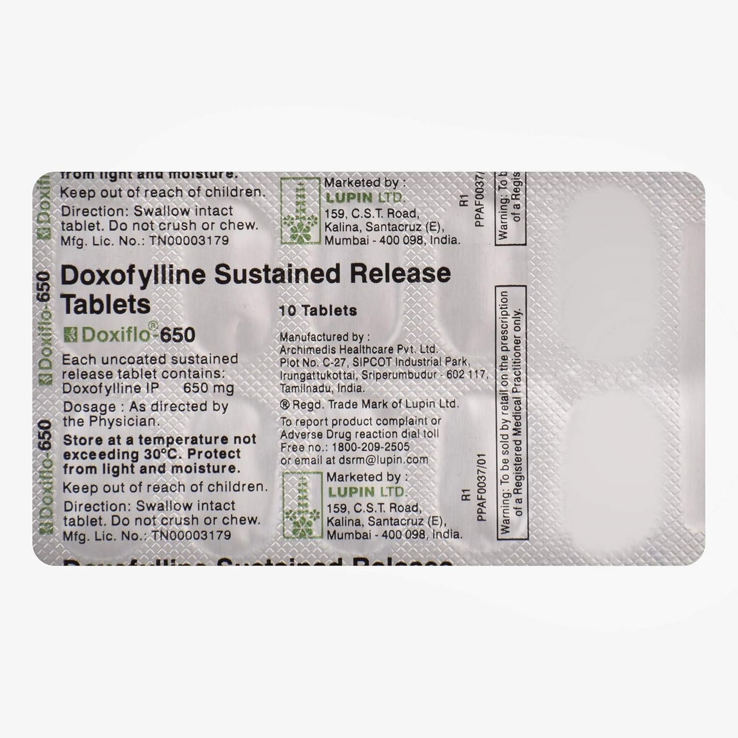 Doxiflo 650 - Strip of 10 Tablets