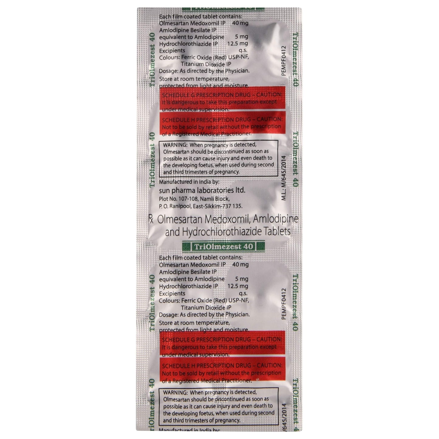 Triolmezest 40 - Strip of 10 Tablets