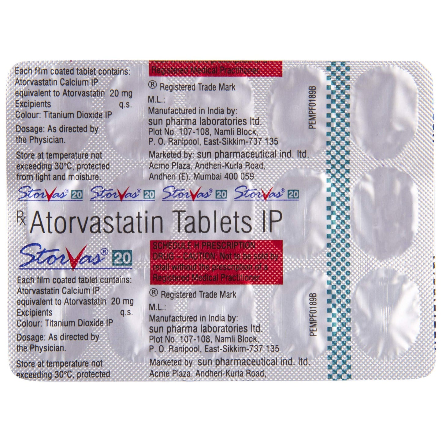 Storvas 20 - Strip of 15 Tablets