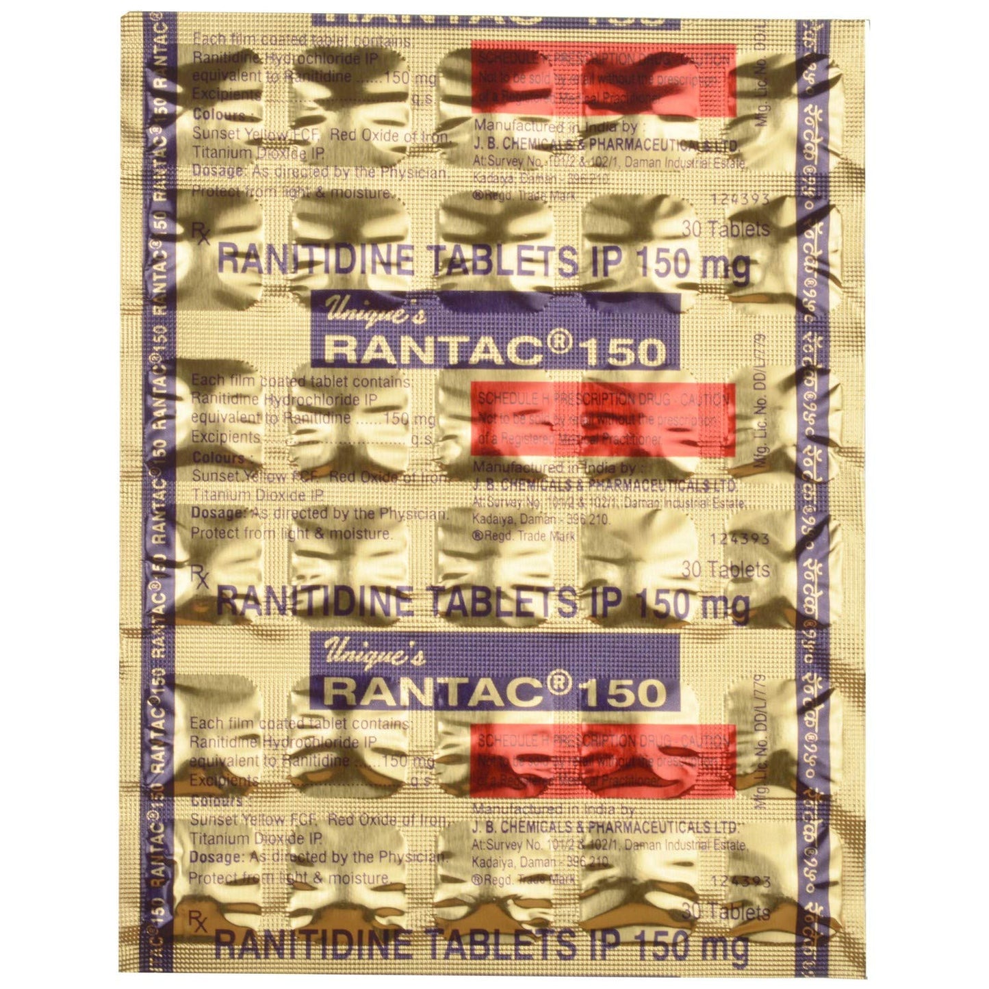 Rantac 150 - Strip of 30 Tablets