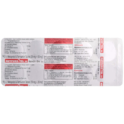 Metpure Tel 20 - Strip of 10 Tablets