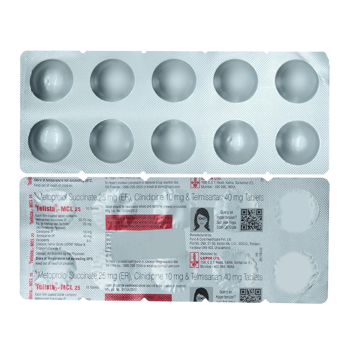 Telista - MCL 25 - Strip of 10 Tablets