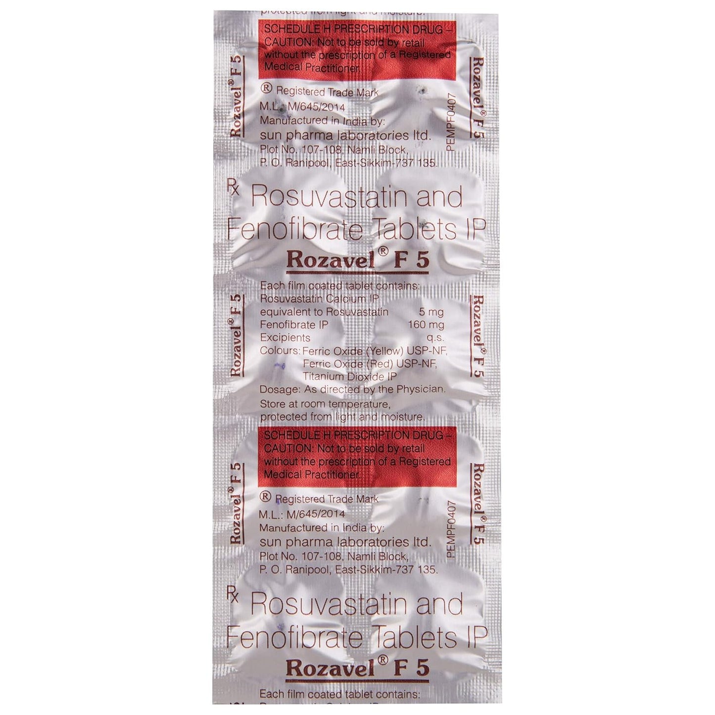 Rozavel F 5 - Strip of 10 Tablets