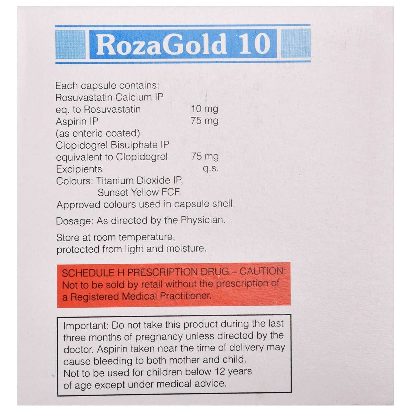 Rozagold 10 - Strip of 10 Capsules