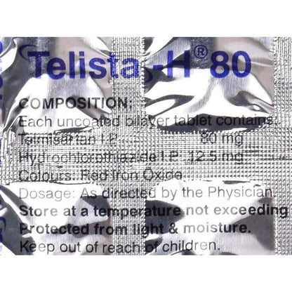 Telista H 80mg /12.5mg - Strip of 15 Tablets