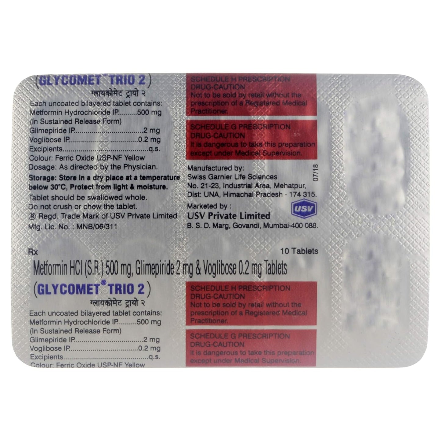 Glycomet Trio 2 - Strip of 10 Tablets