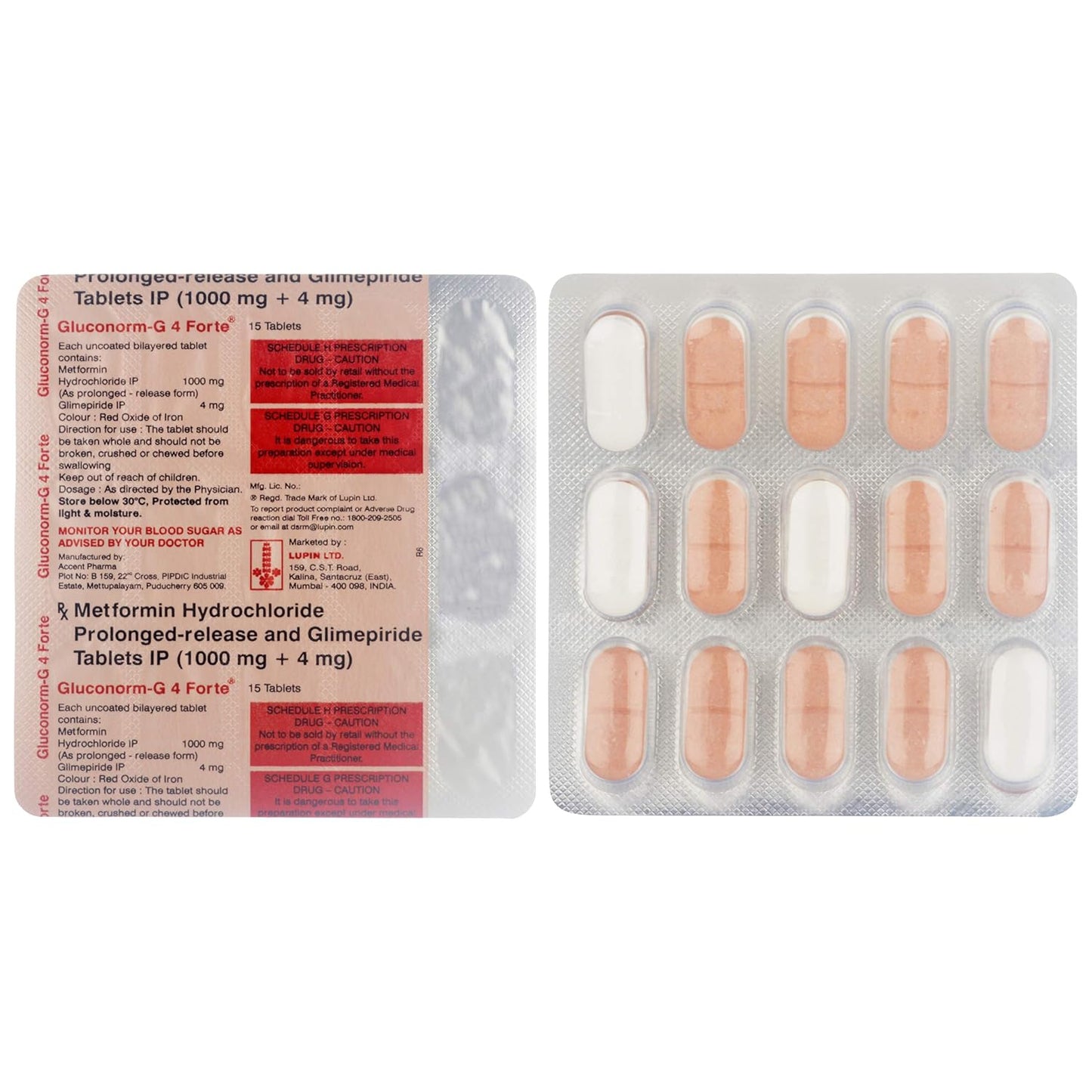 Gluconorm G4 Forte - Strip of 15 Tablets